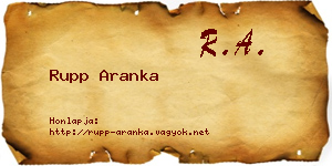 Rupp Aranka névjegykártya